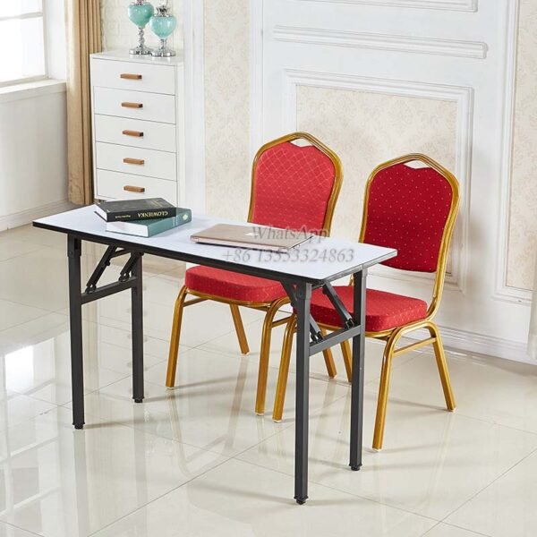 Metal Banquet Chairs with Foldable Table