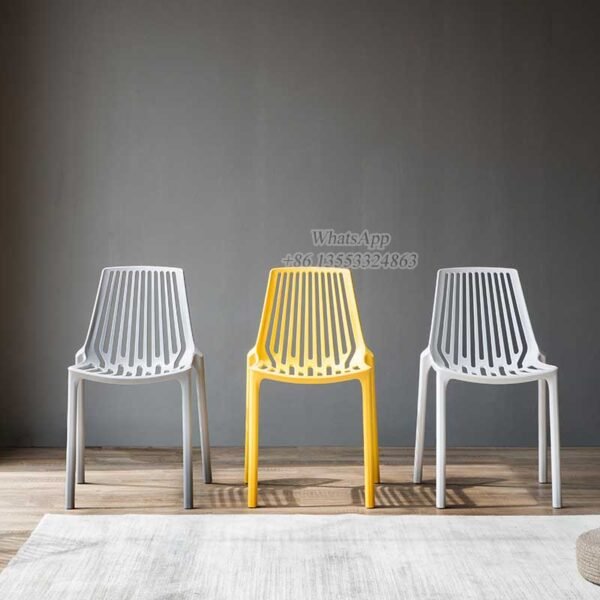 White and Yellow Plastic Cafe Chairs